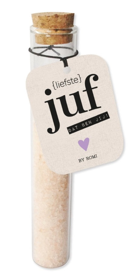Juf / Wensbuisje met himalayazout / Liefste juf dat ben jij