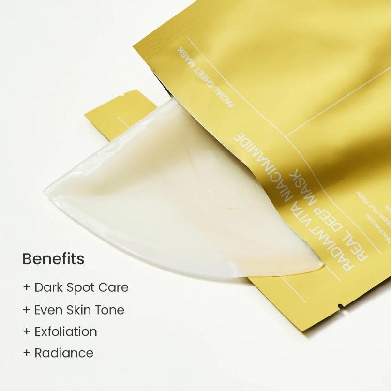 NEW ! Biodance Radiant Vita Niacinamide Real Deep Mask Korean Beauty (4stuks)