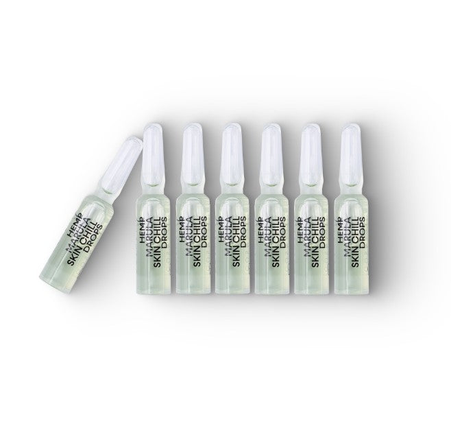 HEMP MARULA SKIN CHILL DROPS : Kalmerende ampul met actieve ingrediënten met hennep- en marula-olie
