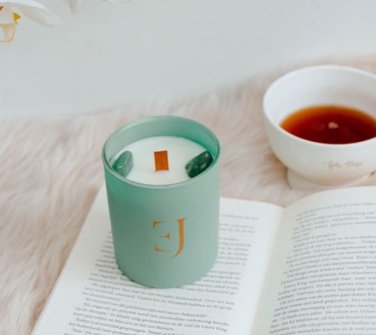 Crystal candle aventurine happiness