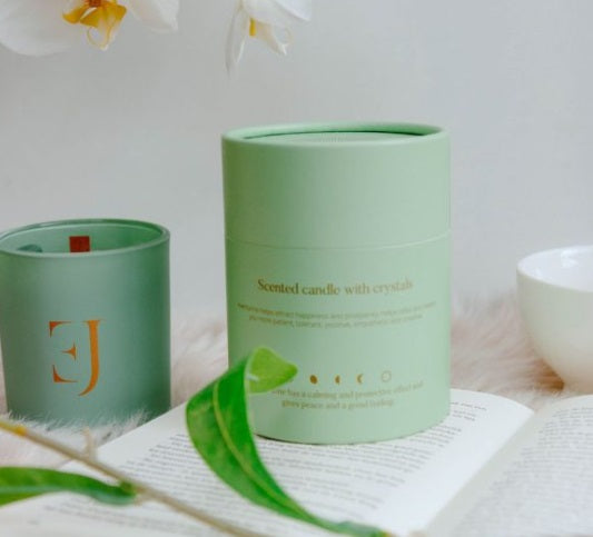 Crystal candle aventurine happiness
