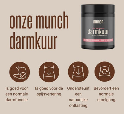 Munch Darmkuur Framboos – natuurlijke vezelmix voor spijsvertering en darmbalans