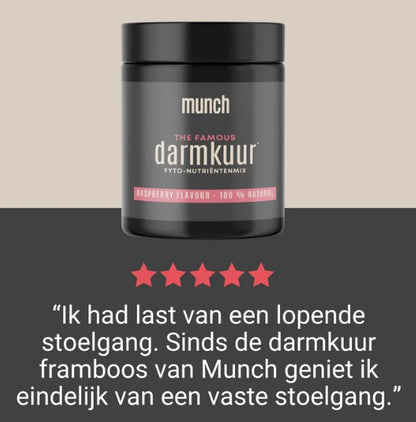 Munch Darmkuur Framboos – natuurlijke vezelmix voor spijsvertering en darmbalans
