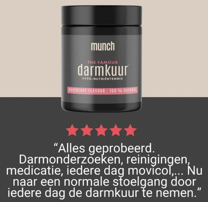 Munch Darmkuur Framboos – natuurlijke vezelmix voor spijsvertering en darmbalans