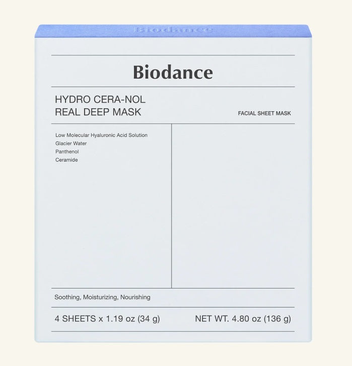 NEW ! Biodance : Hydro Cera-nol Real Deep Mask Korean Beauty (4 stuks)
