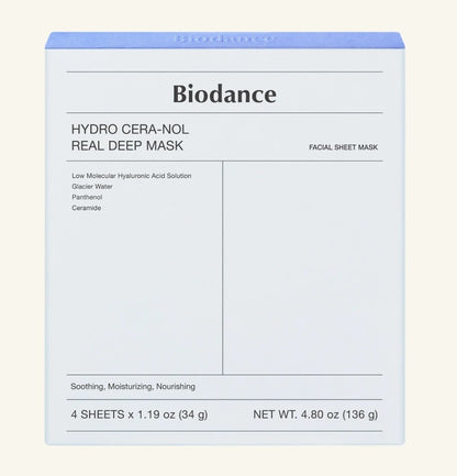 NEW ! Biodance : Hydro Cera-nol Real Deep Mask Korean Beauty (4 stuks)