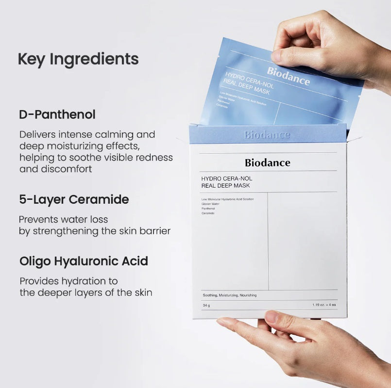 NEW ! Biodance : Hydro Cera-nol Real Deep Mask Korean Beauty (4 stuks)
