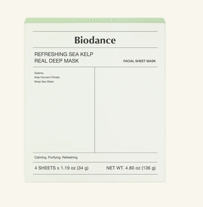 NEW ! Biodance Refreshing Sea Kelp Real Deep Mask Korean Beauty (4 stuks)
