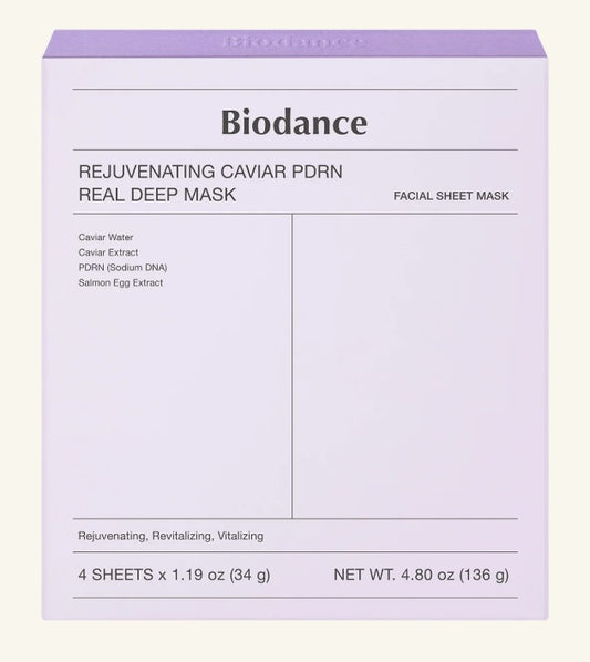 NEW ! Rejuvenating Caviar PDRN Real Deep Mask,  Korean Beauty (4stuks)